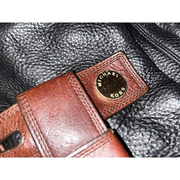 Classic Michael Kors Black & Tan‎ Leather Handbag - 12x3.5x10 - Picture 11 of 11